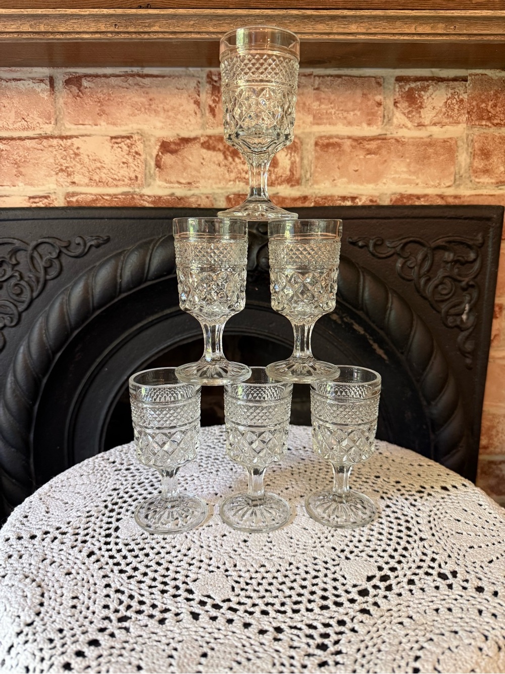 Mid Century 2oz Wexford Cut Glass Cordial Sherry Glasses Aperitifs 4.25”